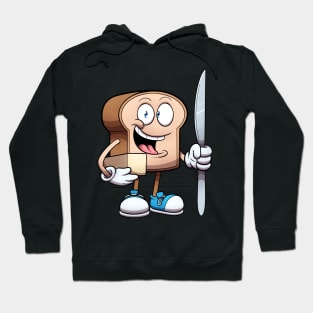 Bread Character With Knife And Butter Hoodie